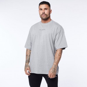 Vanquish Fitness Core Grey Oversized T Shirt Grey | XHWG73692