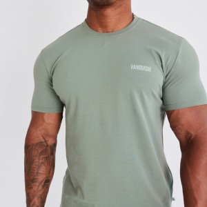 Vanquish Fitness Essential Green Slim Fit Short Sleeve T Shirt Green | XAMH27105