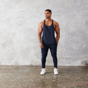 Vanquish Fitness Essential Navy Blue Regular Fit Stringer Vest Navy Blue | FZPY62310