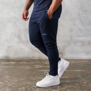 Vanquish Fitness Essential Navy Blue Tapered Fit Sweatpants Navy Blue | QJBS67351