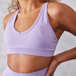 Vanquish Fitness Neutral V2 Seamless Lilac Bra Lilac | SEZM81379