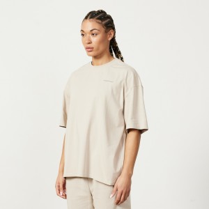 Vanquish Fitness Restore Sand Oversized T Shirt Sand | ORMF09135