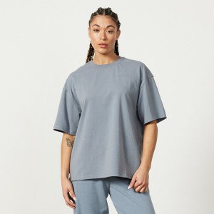 Vanquish Fitness Restore Slate Grey Oversized T Shirt Slate Grey | XQTD62140