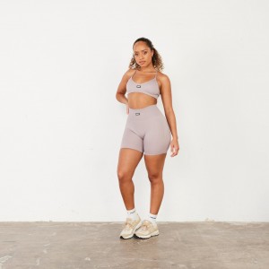 Vanquish Fitness Ribbed Seamless Blush Shorts Blush | JSIW50316