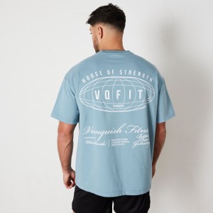 Vanquish Fitness TSP Atlas Blue Worldwide Oversized T Shirt Atlas Blue | MXWE27546