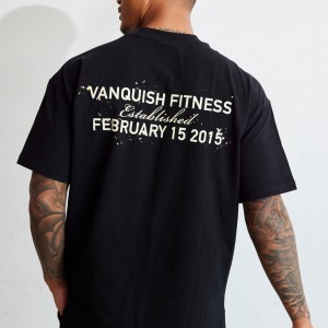 Vanquish Fitness TSP Black Birthday Oversized T Shirt Black | LCJS69547