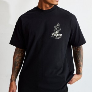 Vanquish Fitness TSP Black Sword Print Oversized T Shirt Black | ISDV49728