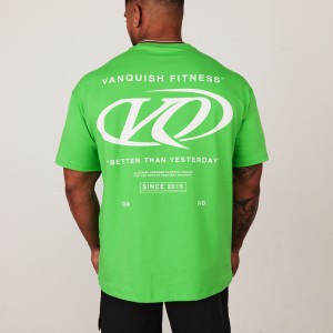 Vanquish Fitness TSP Neon Green Racing Oversized T Shirt Neon Green | LVES21567