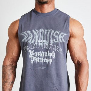 Vanquish Fitness TSP Vintage Black Metal Sleeveless T Shirt Black | ODEN24783