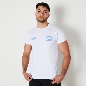 Vanquish Fitness TSP White Worldwide Fitted T Shirt White | EQOM19638