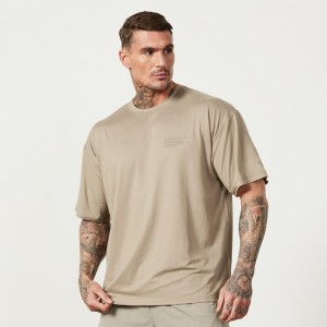 Vanquish Fitness Utility Stone Oversized T Shirt Stone | ETCI63870