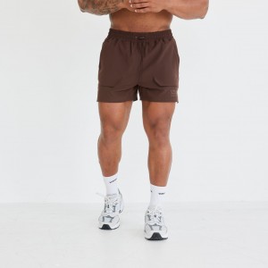 Vanquish Fitness Utility V3 Brown 4" Shorts Brown | CGDE80792