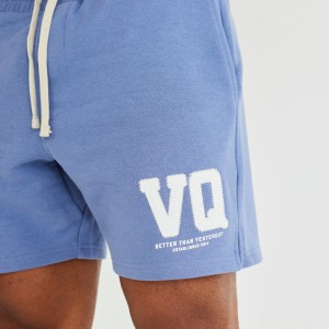 Vanquish Fitness Washed Blue Varsity Shorts Washed Blue | KJOF75613
