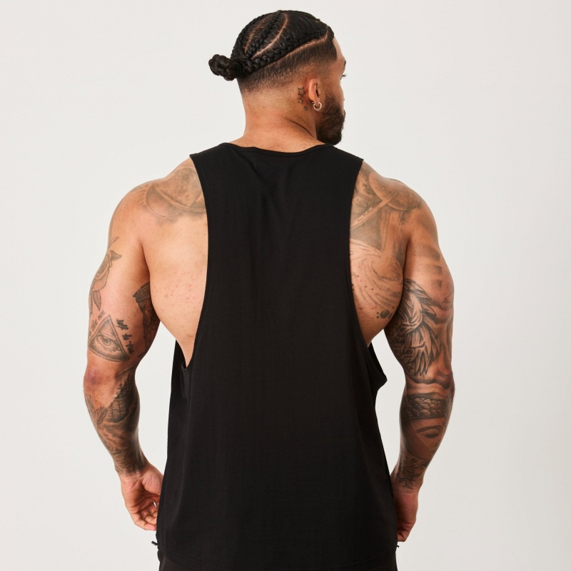 Vanquish Fitness BTY Black Loose Fit Tank Top Black | MRIB01879