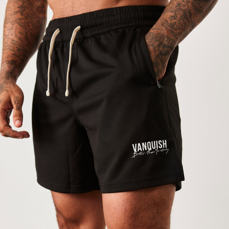 Vanquish Fitness BTY Black Mesh Shorts Black | CLYE47680