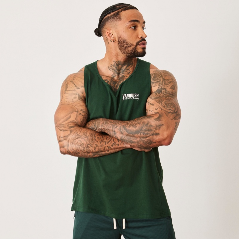 Vanquish Fitness BTY Palm Green Loose Fit Tank Top Palm Green | HMYJ52187