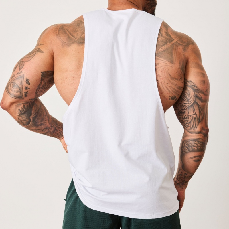 Vanquish Fitness BTY White Loose Fit Tank Top White | JTWZ91406