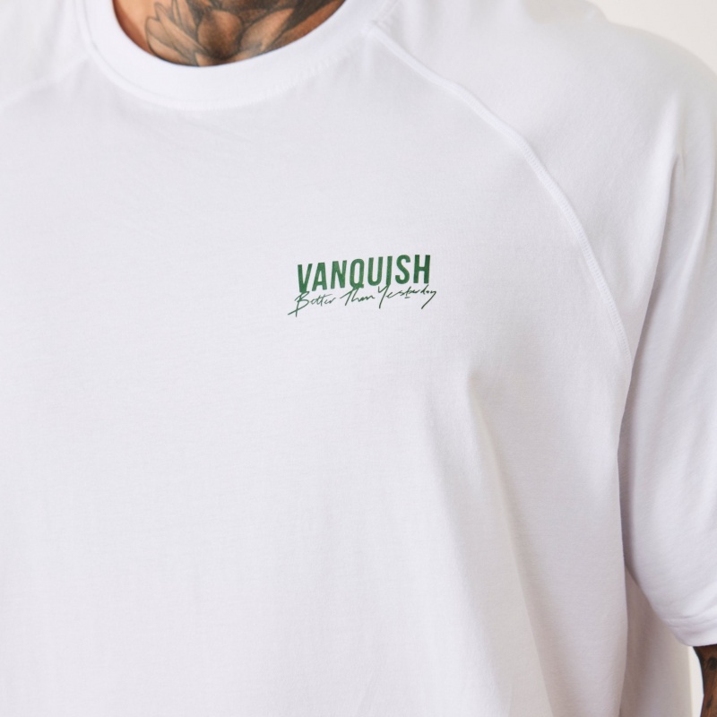 Vanquish Fitness BTY White Oversized Raglan T Shirt White | OPLX73502