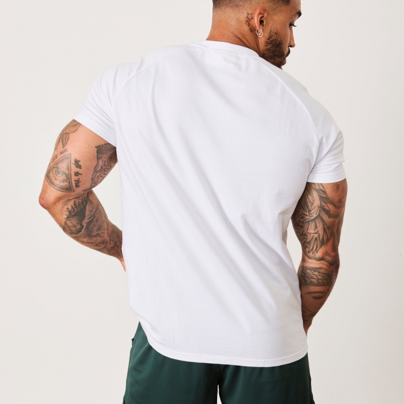 Vanquish Fitness BTY White Slim Fit Raglan T Shirt White | OJQG01347