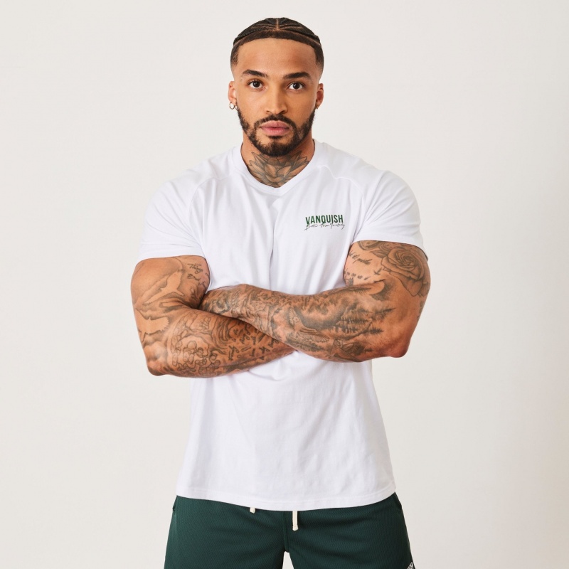 Vanquish Fitness BTY White Slim Fit Raglan T Shirt White | OJQG01347