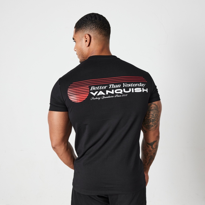 Vanquish Fitness Black Athletics Division Fitted T Shirt Black | ECGF48512