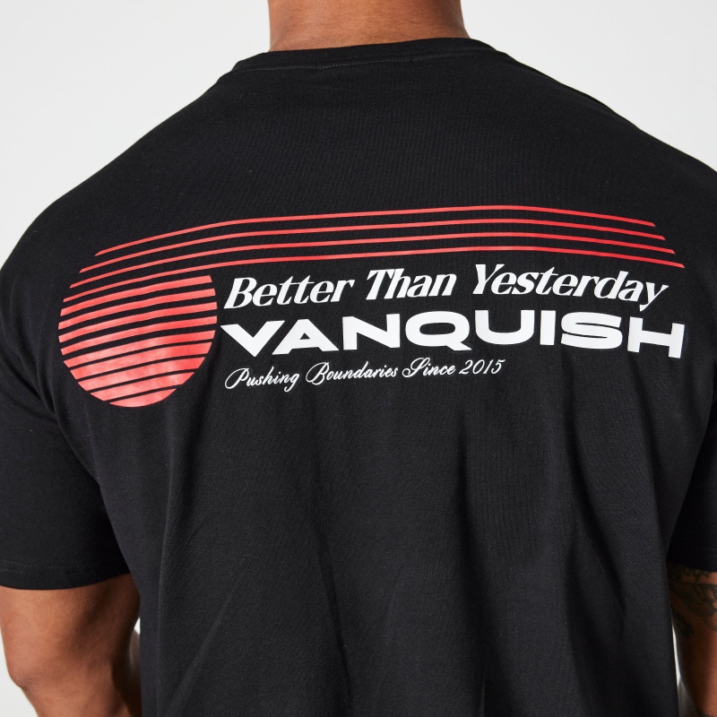 Vanquish Fitness Black Athletics Division Fitted T Shirt Black | ECGF48512