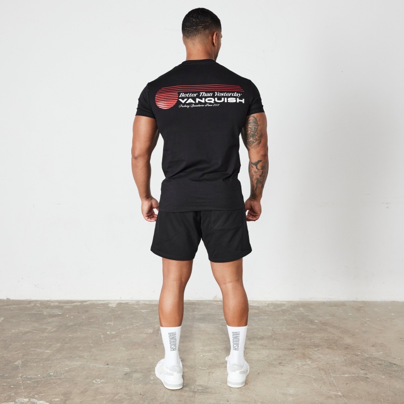 Vanquish Fitness Black Athletics Division Fitted T Shirt Black | ECGF48512