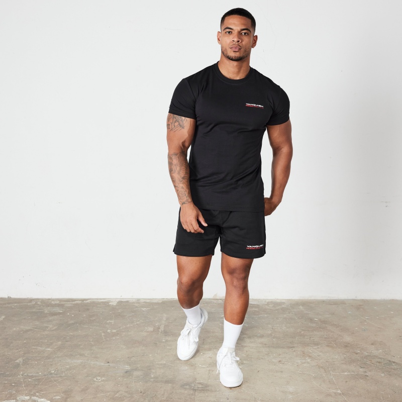 Vanquish Fitness Black Athletics Division Fitted T Shirt Black | ECGF48512