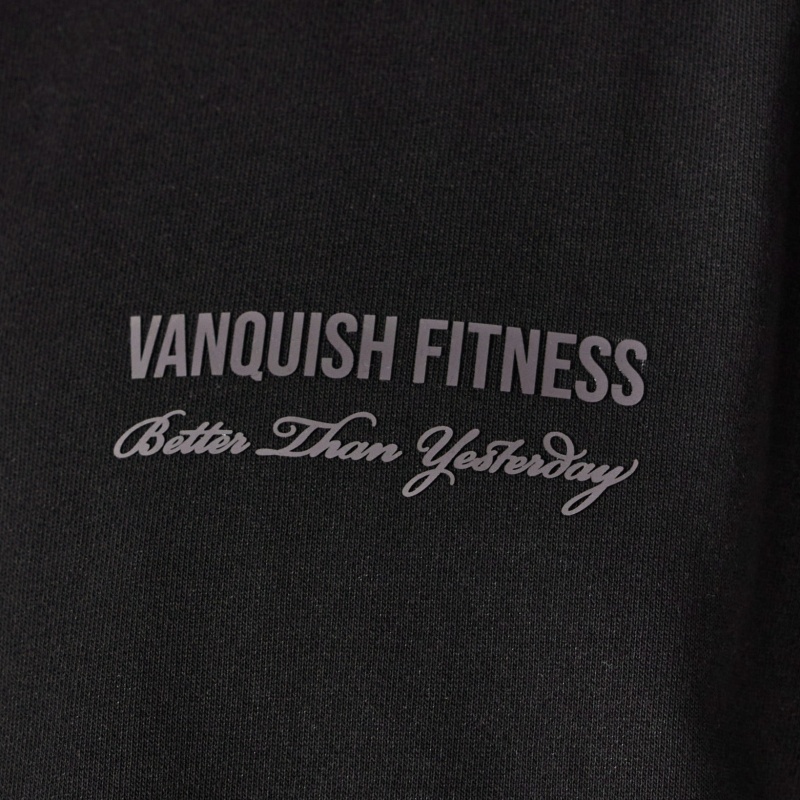 Vanquish Fitness Black Signature Collection Quarter Zip Sweater Black | GPUB82571