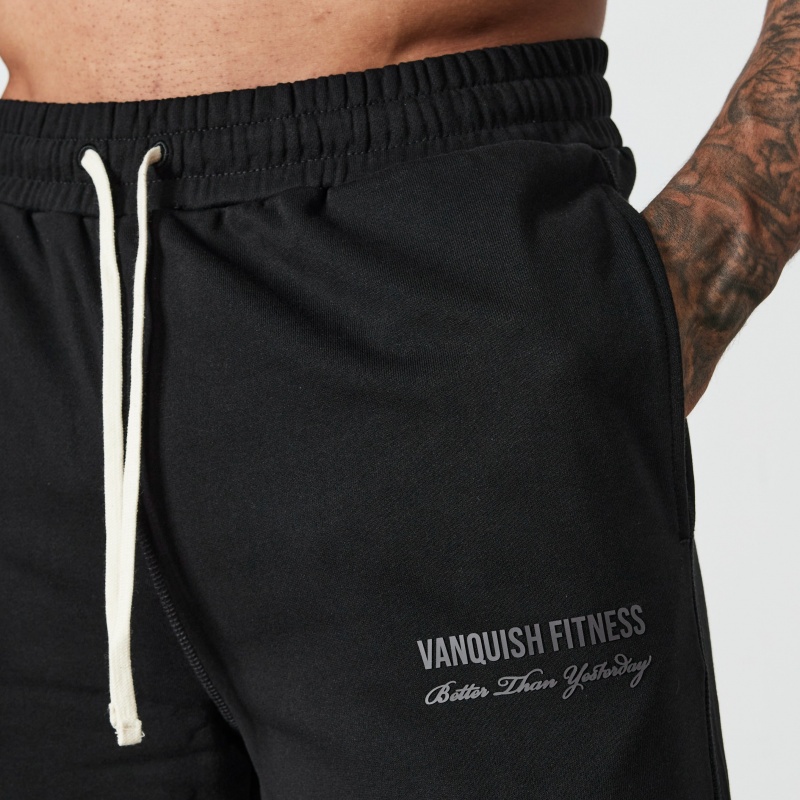 Vanquish Fitness Black Signature Collection Straight Leg Sweatpants Black | KBXM59783