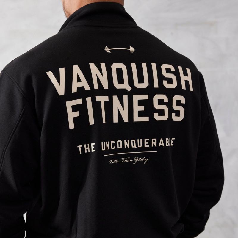 Vanquish Fitness Black Unconquerable Quarter Zip Sweater Black | COST43192