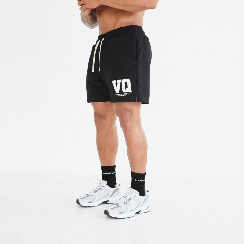 Vanquish Fitness Black Varsity Shorts Black | ZAUL93178