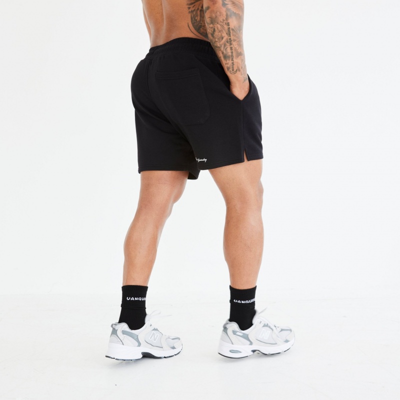 Vanquish Fitness Black Varsity Shorts Black | ZAUL93178