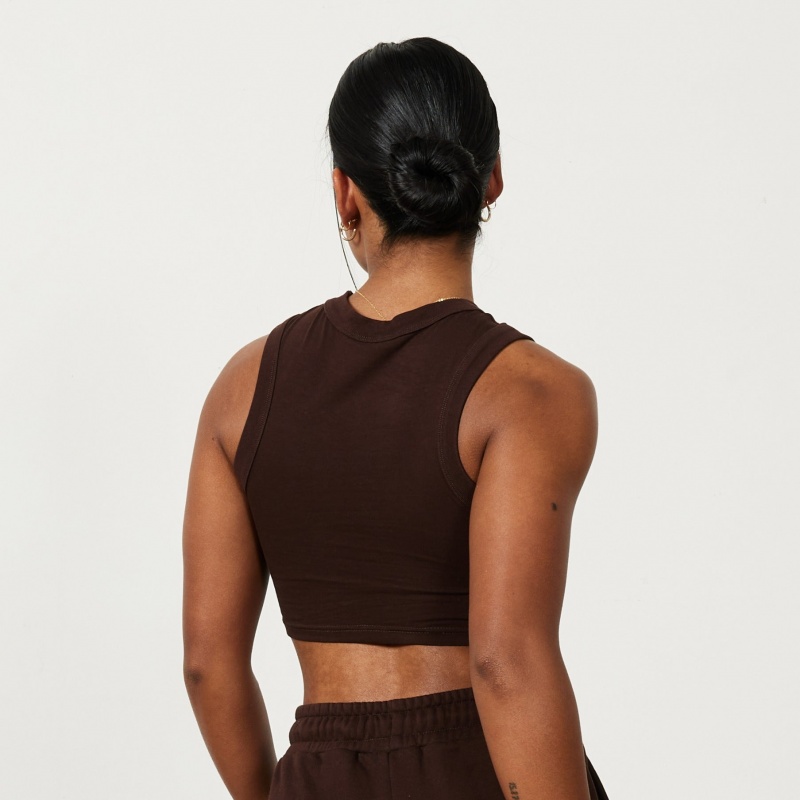 Vanquish Fitness Chestnut Brown Rejuvenate Cropped Tank Top Chestnut Brown | RHNZ20593