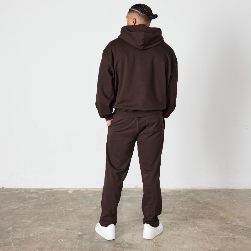 Vanquish Fitness Coffee Brown Signature Collection Oversized Pullover Hoodie Coffee Brown | OIXL97516