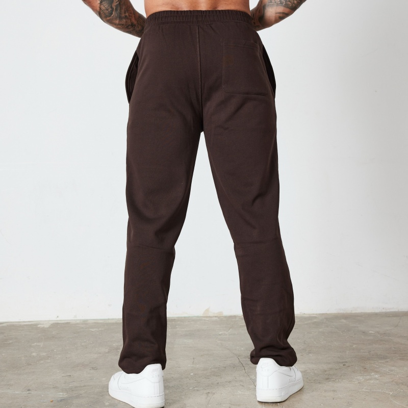 Vanquish Fitness Coffee Brown Signature Collection Straight Leg Sweatpants Coffee Brown | BFIU16205