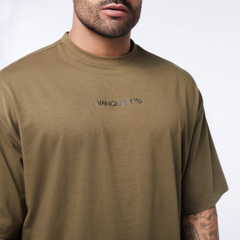 Vanquish Fitness Core Olive Oversized T Shirt Olive | JTSV08173