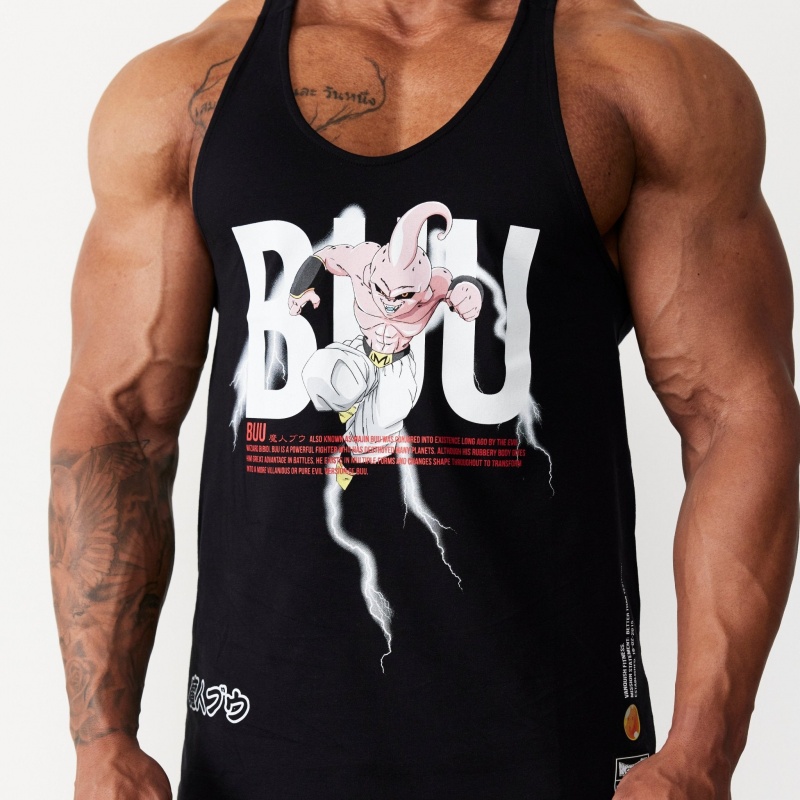 Vanquish Fitness DBZ Buu Black Stringer Vest Black | KCHU72180