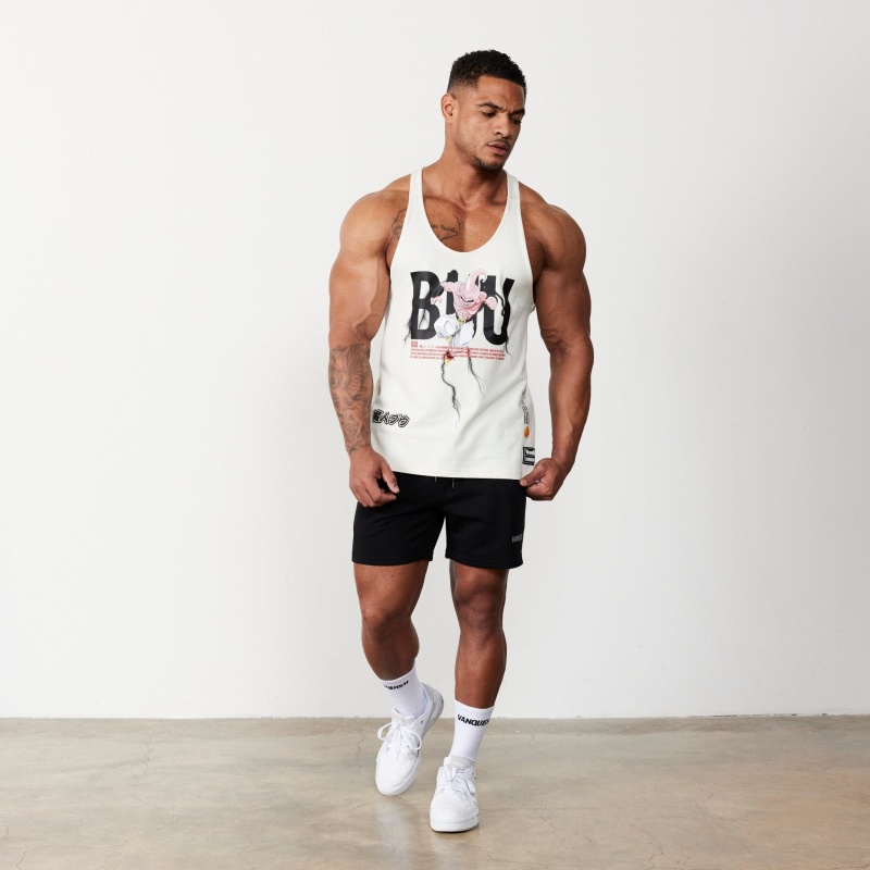 Vanquish Fitness DBZ Buu Vintage White Stringer Vest White | OXUQ42196