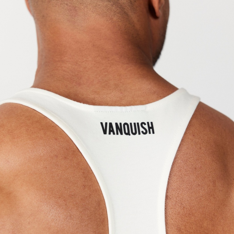 Vanquish Fitness DBZ Buu Vintage White Stringer Vest White | OXUQ42196