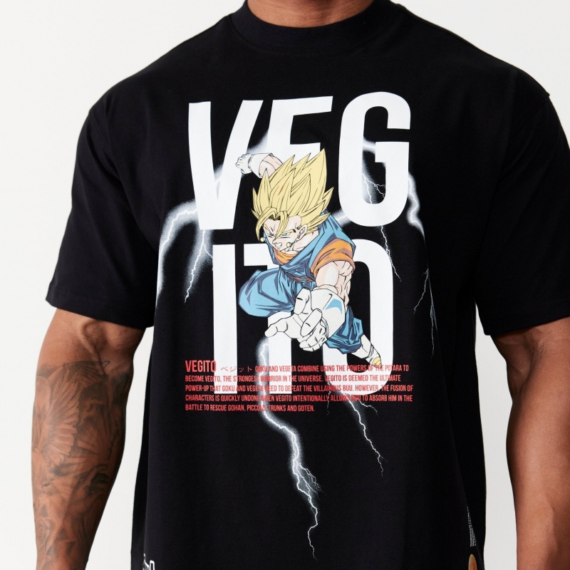 Vanquish Fitness DBZ Vegito Black Oversized T Shirt Black | TFGZ49158