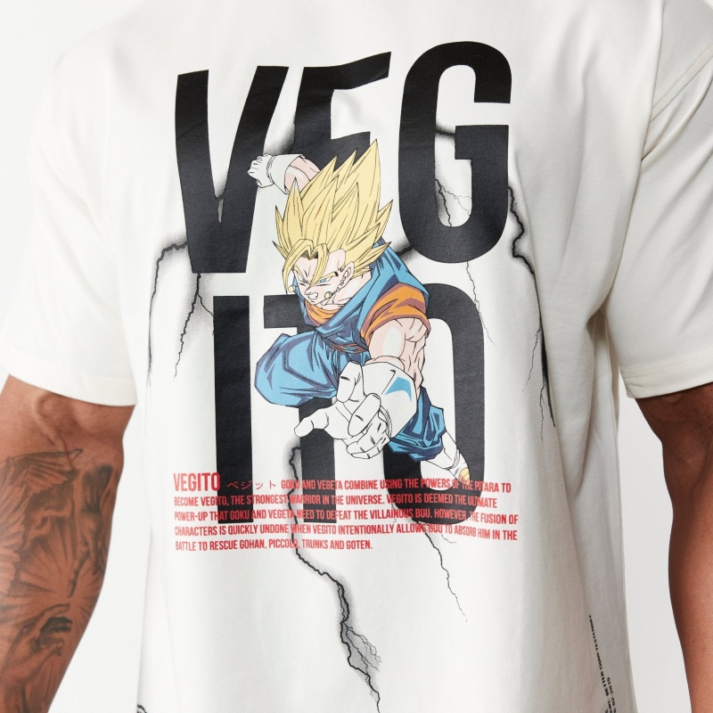 Vanquish Fitness DBZ Vegito Vintage White Oversized T Shirt White | LDZI74086