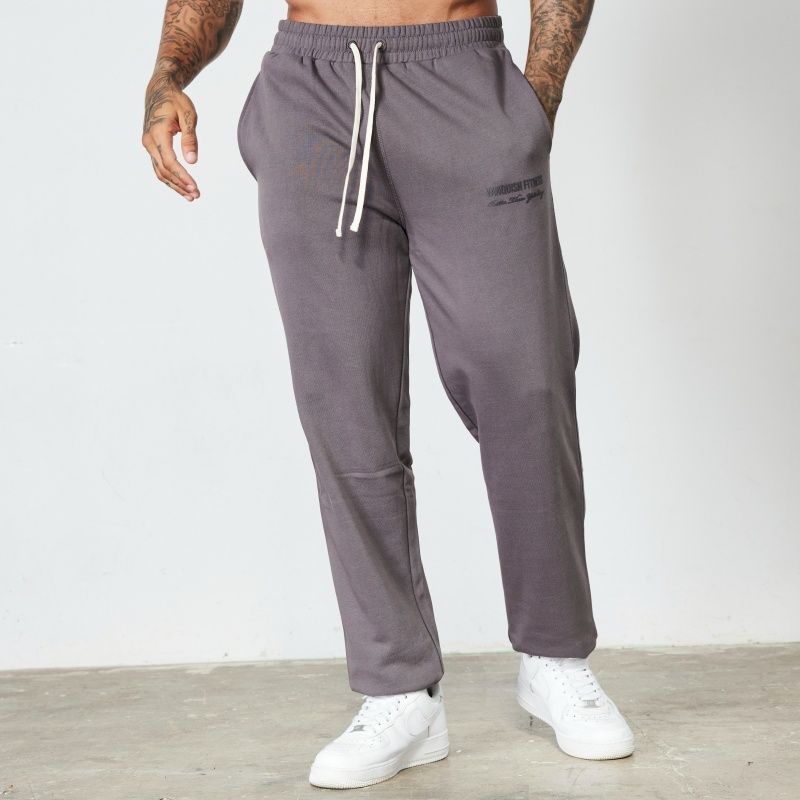 Vanquish Fitness Dark Grey Signature Collection Straight Leg Sweatpants Dark Grey | BWGJ12085