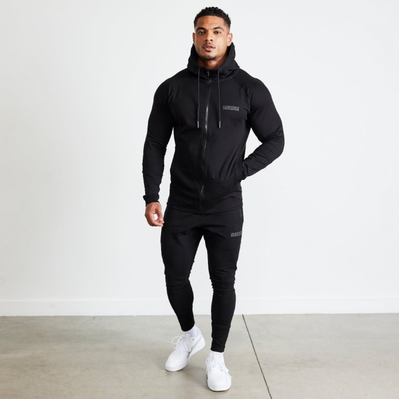 Vanquish Fitness Eclipse V2 Black Full Zip Front Hoodie Black | EUSF02456