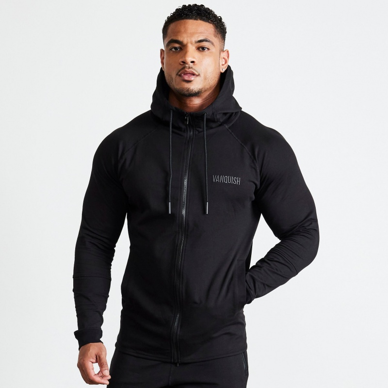 Vanquish Fitness Eclipse V2 Black Full Zip Front Hoodie Black | EUSF02456