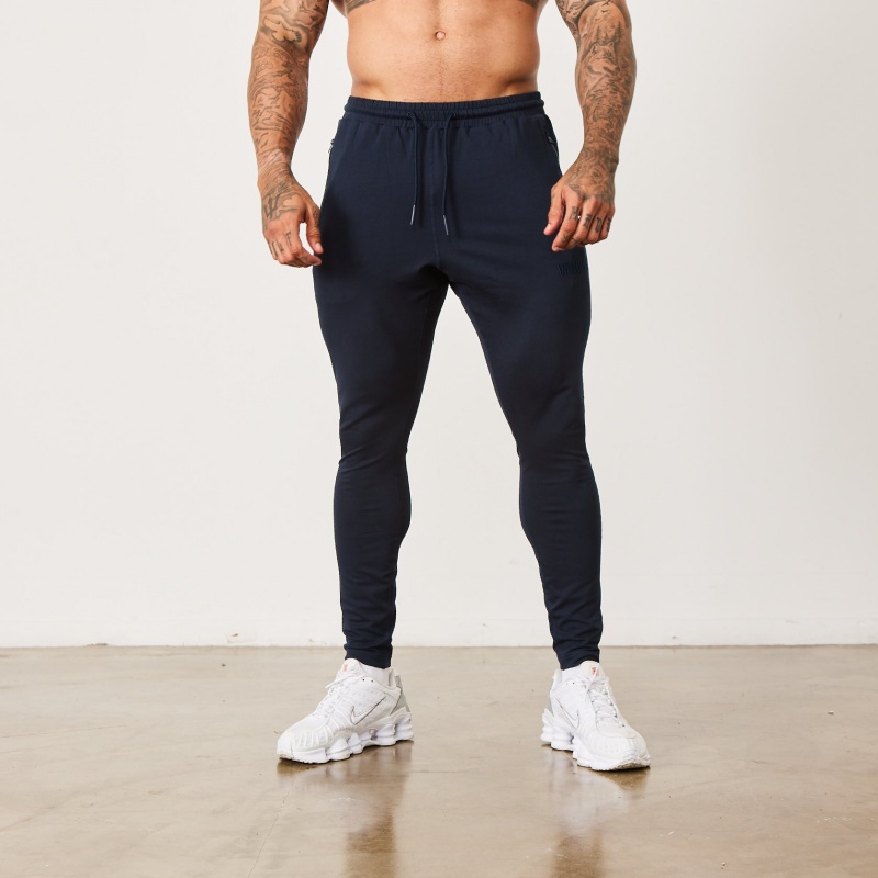 Vanquish Fitness Eclipse V2 Navy Blue Tapered Sweatpants Navy Blue | WRYG29578