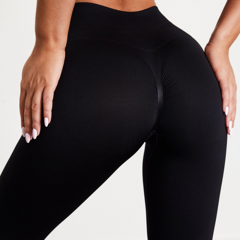 Vanquish Fitness Elevate Seamless Black Leggings Black | ZWER53672