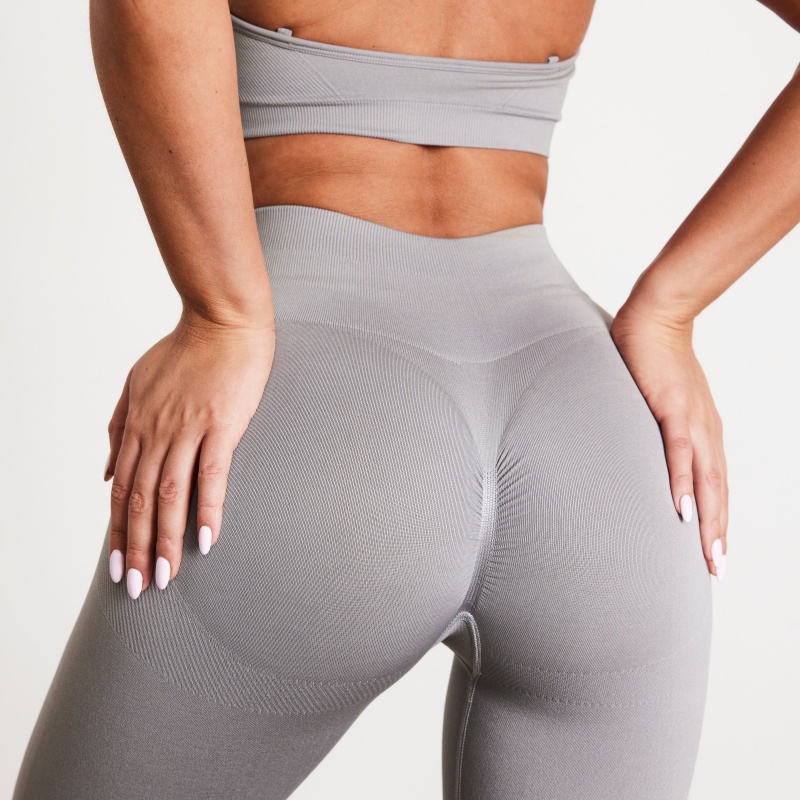 Vanquish Fitness Elevate Seamless Petite Smoke Grey Leggings Smoke Grey | CIZW38652