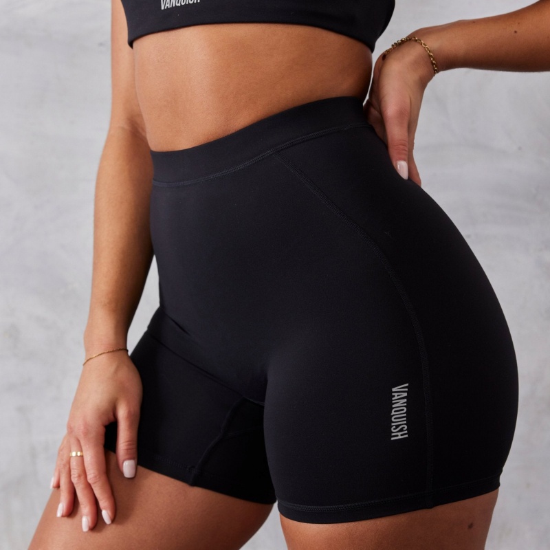 Vanquish Fitness Enhance Black Shorts Black | TUVN53816