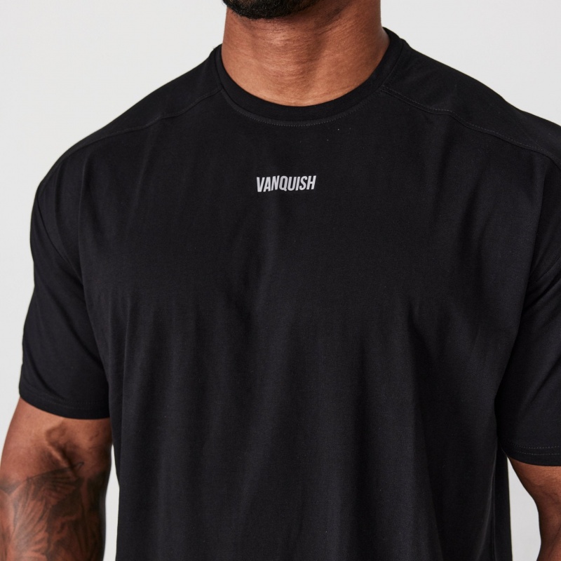 Vanquish Fitness Essential Black Oversized T Shirt Black | TRSH17302